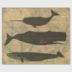  Antique Whale Nautical: Vintage Sea Life  Wrapping Paper