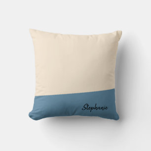 Antique White and Air Force Blue Cushion