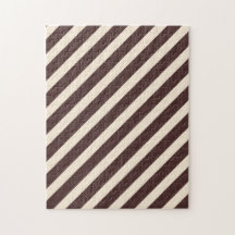 Antique White and Coffee Brown Diagonal Stripes