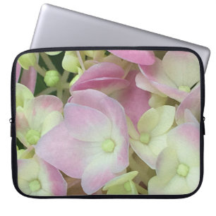 Antique White and Dusty Pink Hydrangea Petals Laptop Sleeve
