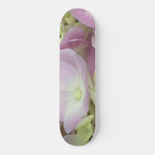 Antique White and Dusty Pink Hydrangea Petals Skateboard