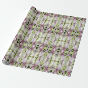 Antique White and Dusty Pink Hydrangea Petals Wrapping Paper