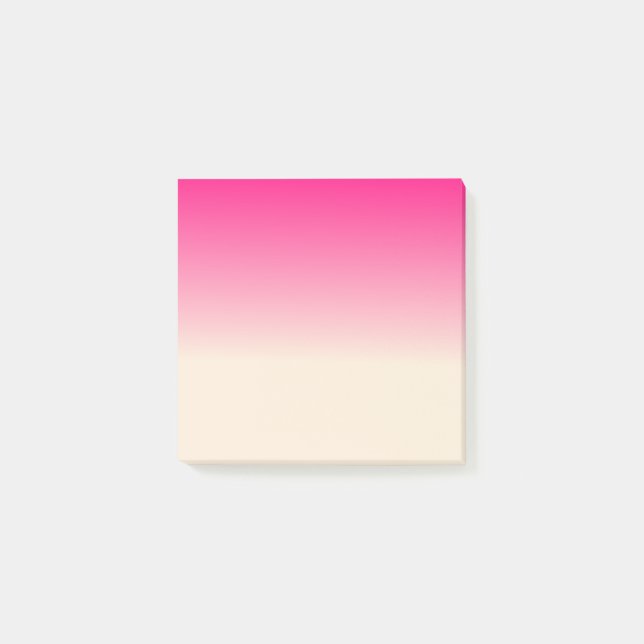 Antique White and Winter Sky Pink Gradient Colours Post-it Notes (Front)