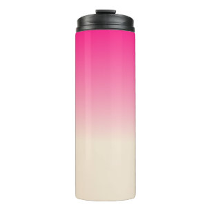 Antique White and Winter Sky Pink Ombre Pattern Thermal Tumbler