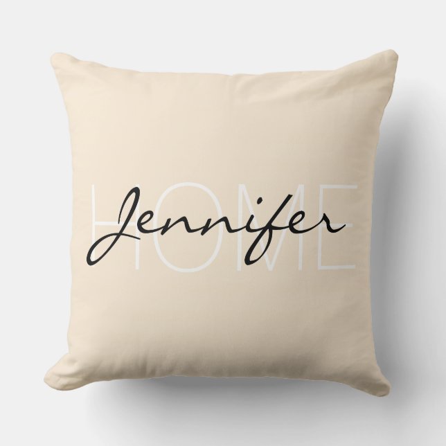 Antique white colour home monogram cushion (Front)
