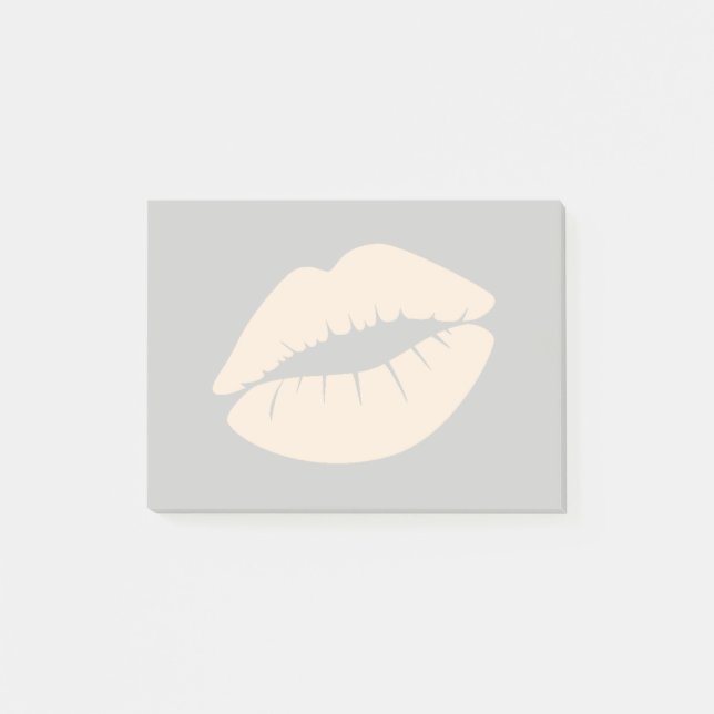 Antique White Coloured Lips Post-it Notes (Front)