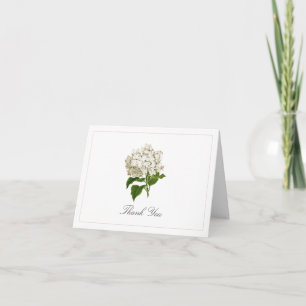 Antique White Hydrangea Bloom Traditional Thank You Card