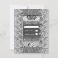 Antique White Lace Grey Wood Silver Wedding