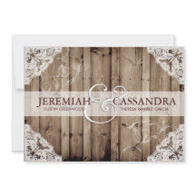 Antique White Lace Wedding Invitation
