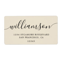 Antique White Modern Script Family Return Address