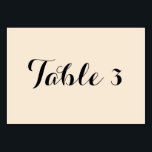 Antique White Numbered Table Number<br><div class="desc">Antique white solid background with table number. You can customise the background and font colour,  as well as the font style and size.</div>