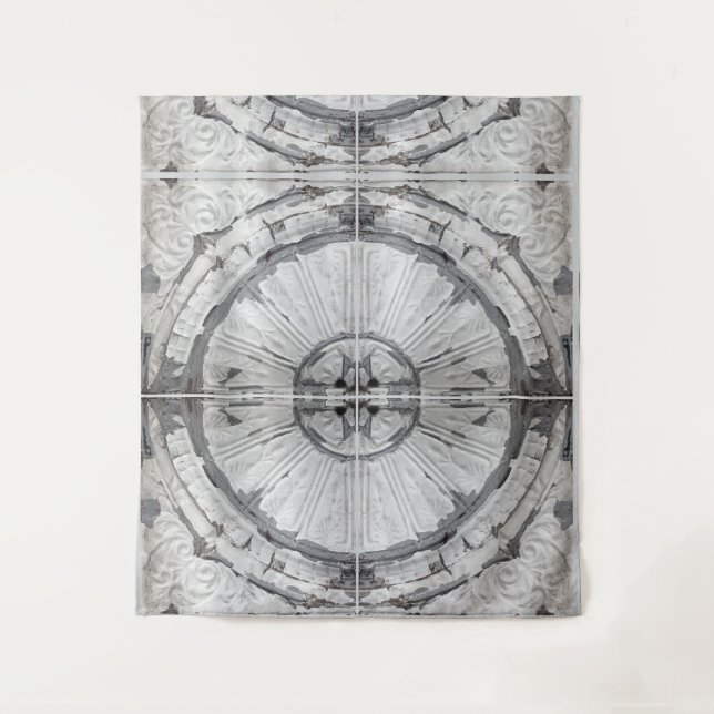 Antique White Quarter Circle Ceiling Tile Tapestry (Front)