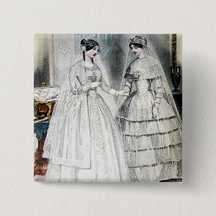 Antique White Wedding Dresses 15 Cm Square Badge