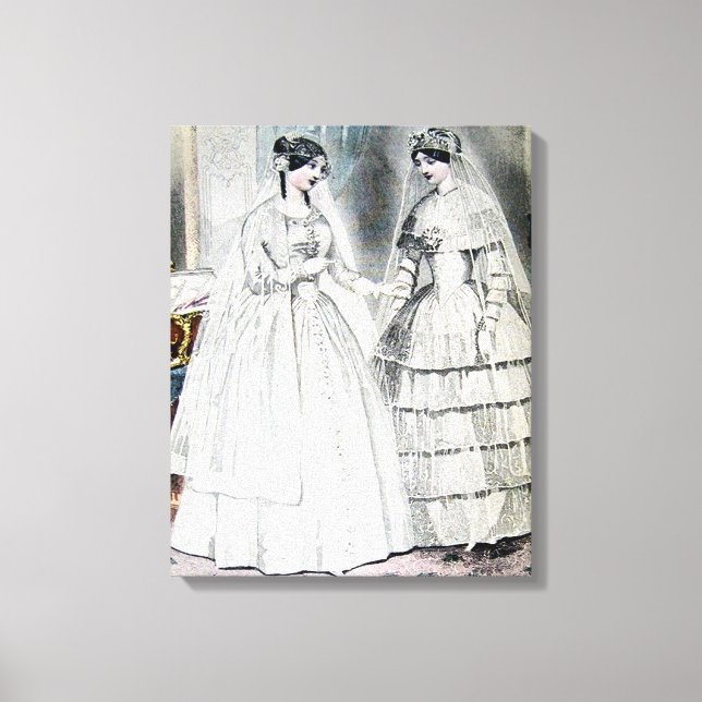 Antique White Wedding Dresses Canvas Print (Front)