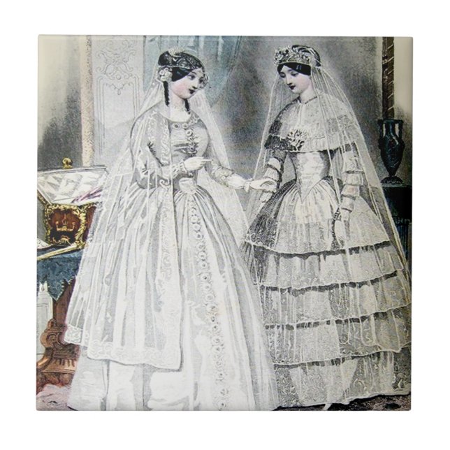 Antique White Wedding Dresses Tile (Front)