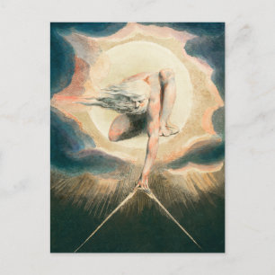 Antique William Blake Earth Compass Symbolism Postcard