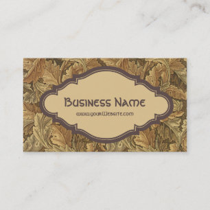 Antique William Morris Autmun Leaves Acanthus Business Card