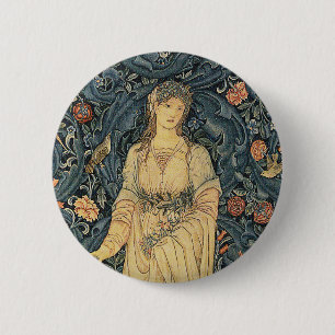 Antique William Morris Flora 6 Cm Round Badge