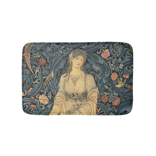Antique William Morris Flora Bath Mat (Front)