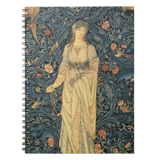 Antique William Morris Flora Spiral Notebook (Front)