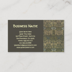 Antique William Morris Victorian Floral Flowers Business Card