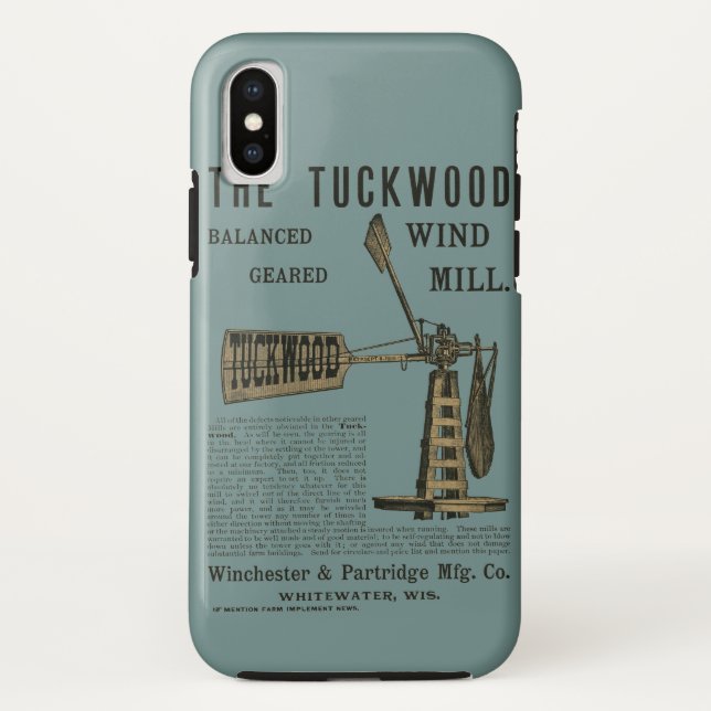 Antique Wind Mill The Tuckwood Whitewater Wis 1889 Case-Mate iPhone Case (Back)