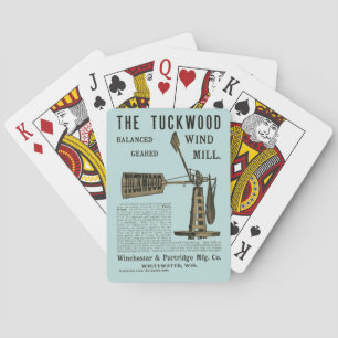 Antique Wind Mill The Tuckwood Whitewater Wis 1889 Playing Cards