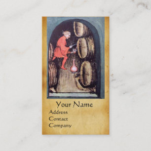 ANTIQUE WINE CELLAR RED WAX SEAL MONOGRAM BUSINESS CARD