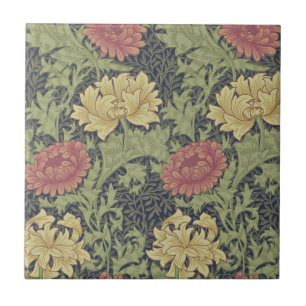 Antique Wm Morris Chrysanthemum Design Repro Tile