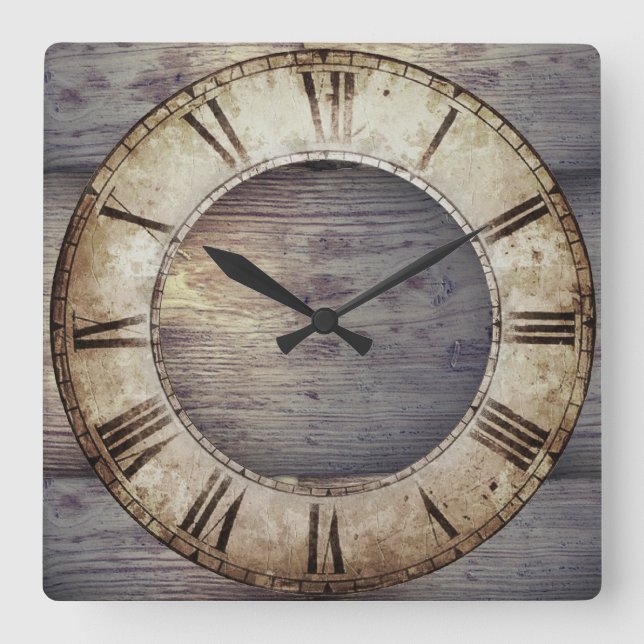 "Antique Wood" Clock with Roman Clockface (Front)