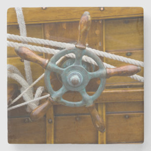 Antique Wooden Boat Stone Coaster