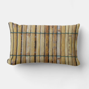 Antique Wooden Timber Wood Slats Lumbar Cushion