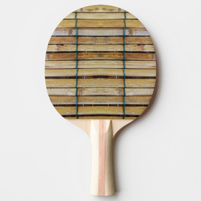 Antique Wooden Timber Wood Slats Ping Pong Paddle (Front)