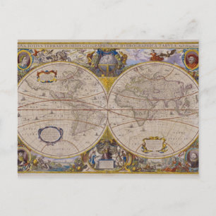 Antique World Map 2 Postcard