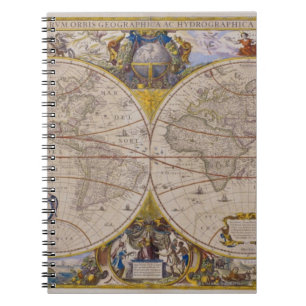 Antique World Map 2 Spiral Notebook