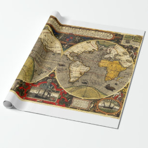 Antique World Map #2 Wrapping Paper