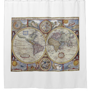 Antique World Map #3 Shower Curtain