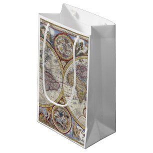 Antique World Map #3 Small Gift Bag