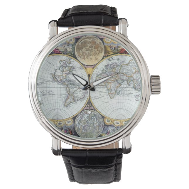Antique World Map, Atlas Maritimus by John Seller Watch (Front)