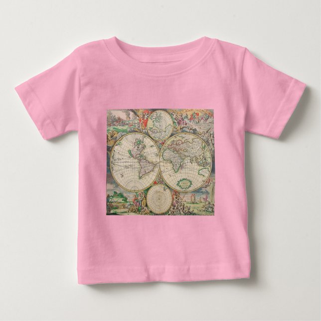 Antique World Map Baby T-Shirt (Front)