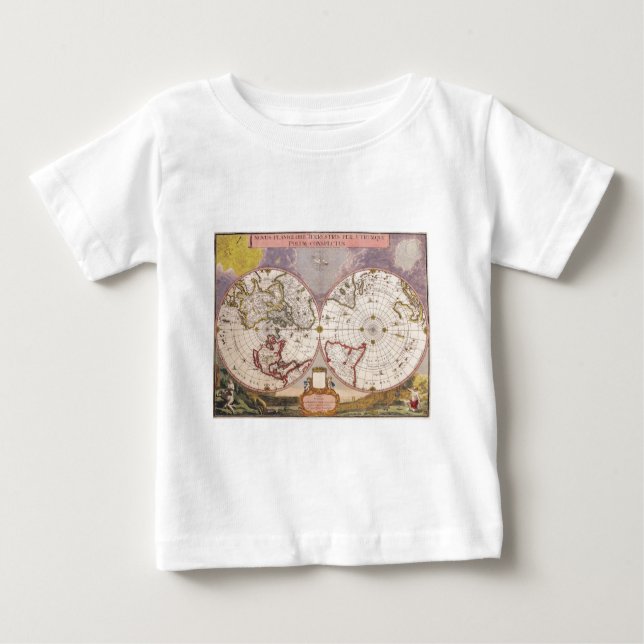 Antique World Map Baby T-Shirt (Front)