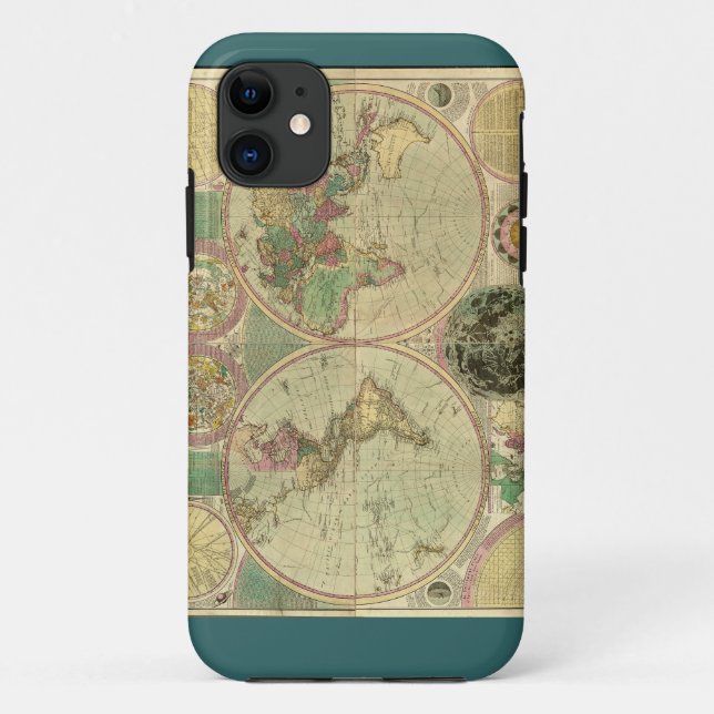 Antique World Map by Carington Bowles, circa 1780 Case-Mate iPhone Case (Back)