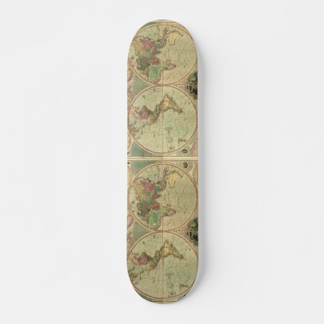 Antique World Map by Carington Bowles, circa 1780 Skateboard (Front)