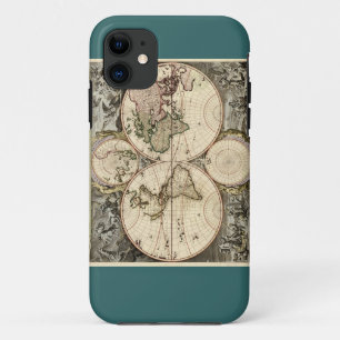 Antique World Map by Nicolao Visscher, circa 1690 Case-Mate iPhone Case