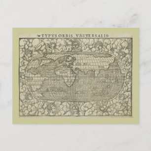 Antique World Map by Sebastian Münster circa 1560 Postcard