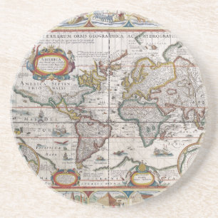 Antique World Map coaster