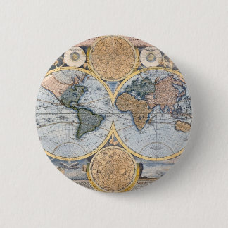 Antique world map cool 6 cm round badge
