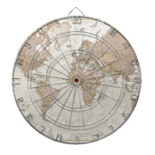 Antique World Map Dartboard