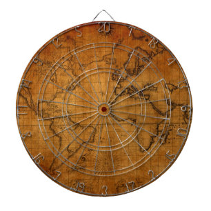 Antique World Map Dartboard