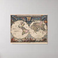 Antique World Map: Historical Cartography Art